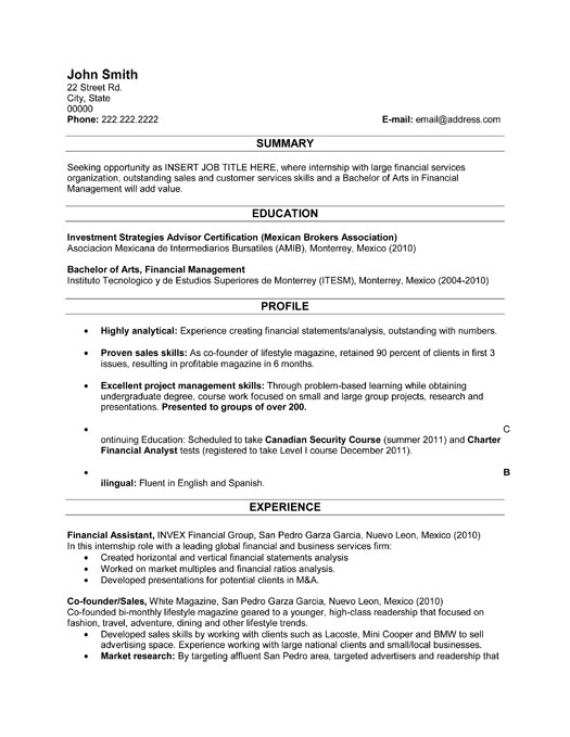 Financial Assistant Resume Template Premium Resume Samples Example